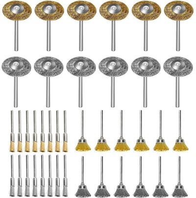 Complete Set van 40 Draadborstels voor Boormachine, Inclusief Stalen Borstels, Wielborstels en Penborstels voor Polijsten, Schuren en Reinigen