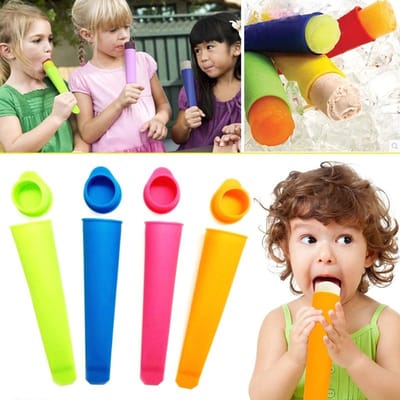 Siliconen Waterijs Vormen (Set 4 Stuks) - Icelolly Pop – IJslolly – IJsvormpje - IJsstokjes - Zelf IJs Maken – Popmaker – Ice Molds – Calippo IJs