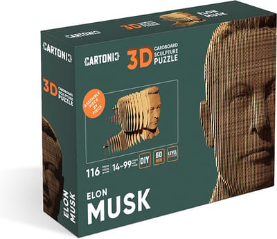 CARTONIC- ELON MUSK- 3D puzzel- puzzel- 3D- kinderen en volwassenen- DIY- Ecologisch
