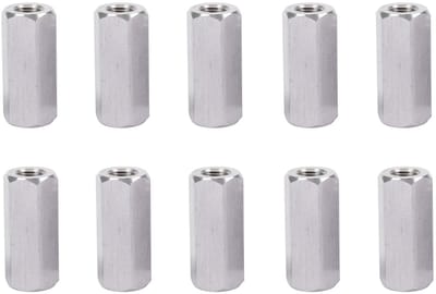 Dailygoods - 10 stuks lange stangmoeren, M8 zeskantige hulsmoeren, zeskantige koppelingsmoer, koolstofstaal, gegalvaniseerde lange moer voor huishoudelijke kantoorapparaten en andere machines (M8 x 13 x 30