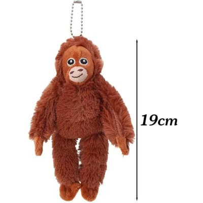 1 pièce Nouvelle Peluche Gorille de Dessin Animé Pendentif Singe Poupée en Coton Doux Porte-clés Sac à Dos Voiture Suspendu Décoratif Cadeaux pour Enfants brown