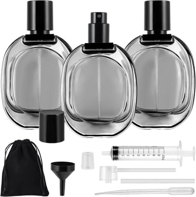 Lege 50ml Parfumflesjes - 3 Stuks Transparante Rond Refillable Atomizers voor Mannen en Vrouwen, Ideaal voor Reizen en Feesten