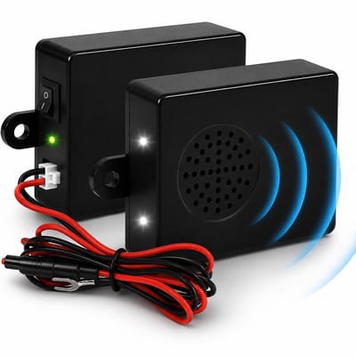 ZnaP® Verjager - Marterverjager Auto 12V - Muizenverjager - Ongedierte Verjager met variabel Ultrasone & Flitslichten - Steenmarter Verjager - Buiten - PRO