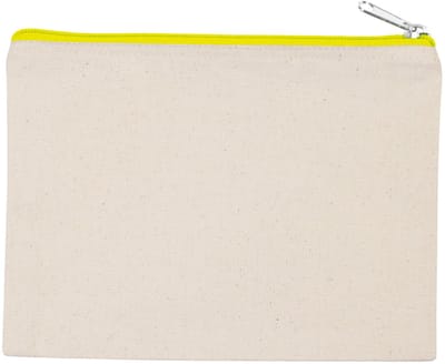 Kimood Tasje van canvaskatoen - middelgroot model KI0721 - Natural / Fluorescent Yellow - One size