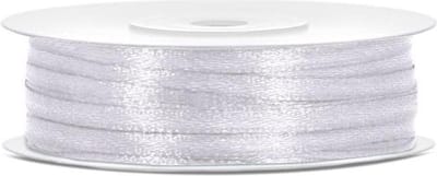 PartyDeco - Satijn lint Wit 3mm/rol 50m