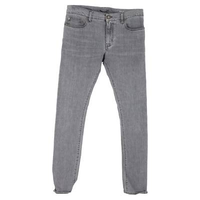 Saint Laurent Slim Fit Jeans in grijze katoenen denim