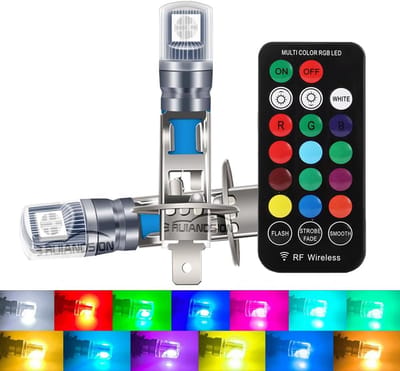 RGB LED Mistlamp voor Auto Interieur met 16 Kleuren en Afstandsbediening (2 Stuks)