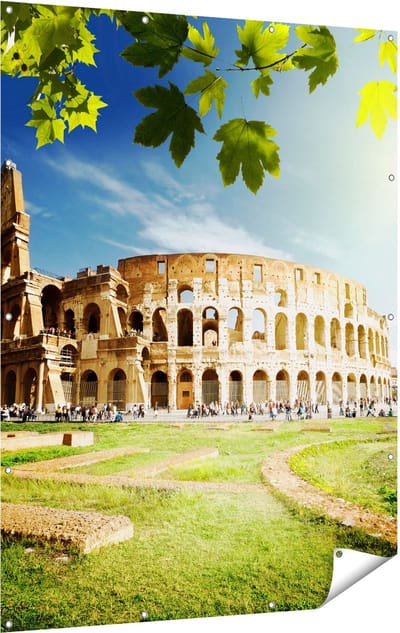 Gards Tuinposter Colosseum in Rome, Itali� - 120x160 cm - Tuindoek - Tuindecoratie - Wanddecoratie buiten - Tuinschilderij