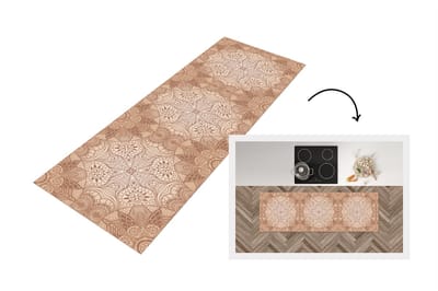 Keukenloper - Loper keuken - Henna - Mandala - Patronen - 150x50 cm - Keukenloper vinyl