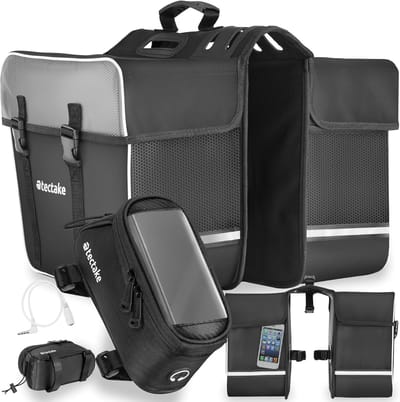 Fietstas Set - Bagage Tassen - Fietsen Opbergen - Waterafstotend Oxford - 35 Liter - Zwart