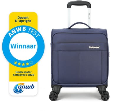 Decent D-Upright Spinner TSA Reiskoffer 29 liter – Underseater ANWB Testwinnaar 2025 - Handbagage koffer 42x32x20cm - Lichtgewicht koffer - Reiskoffer - Veilig TSA Cijferslot – Donkerblauw