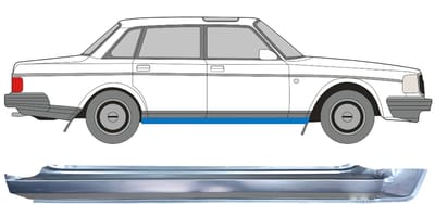 Volledige dorpel voor Volvo 240 1975-1993 / Rechts