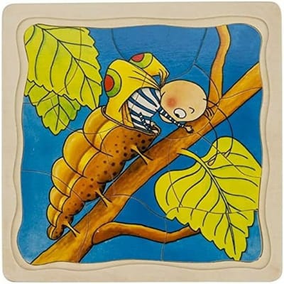 Puzzel: VLINDER 20x20x1,5cm, 4 lagen, 44-delig, hout, 3+