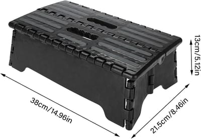 Opvouwbare Kruk voor Keuken, Badkamer, Reizen en Trap, Antislip Pedalen, 38 x 21,5 x 13 cm, Lichtgewicht en Compact