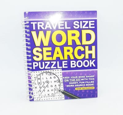 Spiraalgebonden A5 Woordzoeker Puzzelboek - Intellectuele Uitdaging voor Volwassenen - Meer dan 200 Puzzels - Ideaal voor Reizen en Ontspanning