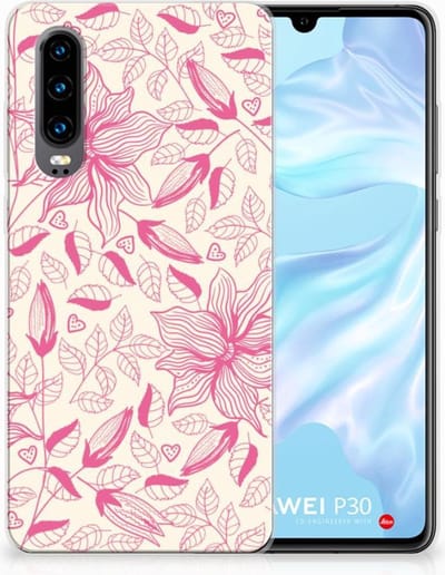 Huawei P30 TPU Case Pink Flowers