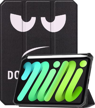 Hoesje Geschikt voor Apple iPad Mini 7 (2024) - 8.3 inch - 7e Generatie - Dun & Stevig - Trifold Bookcase - Hard Cover Case - Met Uitsparing Geschikt voor Apple Pencil - Hardcover Book - Tablet Hoes - Don't Touch Me