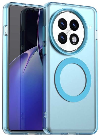 MagSafe Compatibel Backcover Hoesje Geschikt voor OnePlus 13 - Blauw & Semi-Transparant Design - Stijlvol & Goede Bescherming