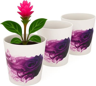 Omgoods - Set van 3 Decoratieve Bloempotten voor Binnen en Buiten