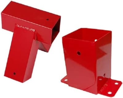 Schommelverbinding Set - Kanthout Bevestiging - Schommel Bouwen - 100 Graden Hoek - 90x90mm - Rood