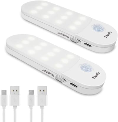 LED Nachtlamp met Bewegingsmelder en USB Oplading - 2 Stuks voor Keuken, Trap en Hal