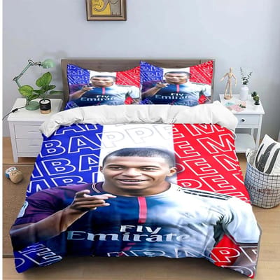 Mode Voetbalster M-Messi R-Ronaldo Print Beddengoed Set Dekbedovertrek Dekbed Bed Jeugd Kinderen Meisjes Jongens Luxe Cadeau 150*200cm 3pcs