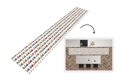 Keukenloper - Loper keuken - Patroon - Tiener - Scooter - Reizen - 300x50 cm - Keukenloper vinyl