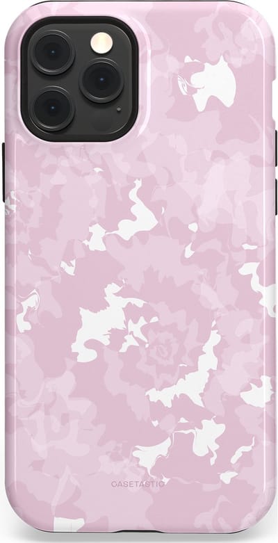 Casetastic Hoesje Geschikt voor Apple iPhone 12/12 Pro Magsafe - Stijlvolle Beschermende Duo-layer Case - Roze wervels