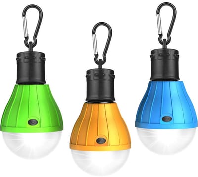 TOVBMUP 3-pack - Kampeerlamp - LED-kampeerlamp - Tentlamp - Zaklamp - Karabijnhaak - Noodverlichting - Waterdichte kampeerlamp voor avontuur, vissen en stroomuitval