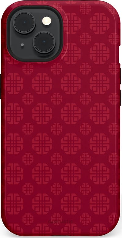 Casetastic Hoesje Geschikt voor Apple iPhone 15 Magsafe - Stijlvolle Beschermende Duo-layer Case - Oosters Rood