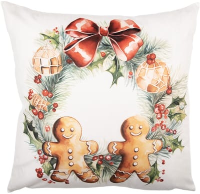 Clayre & Eef Kussenhoes 45x45 cm Wit Polyester
