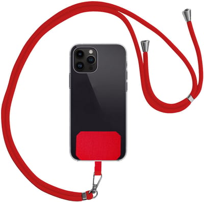 Universeel Telefoonkoord Telefoonkoorden Verstelbaar - Universeel Telefoon Koord Polyester Telefoonkoord - Rood