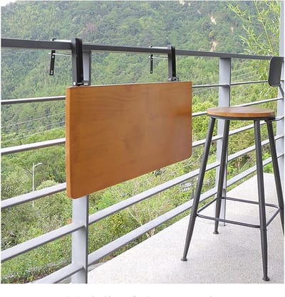 Balkon Relingtafel - Klaptafel Terras - Buiten Zitten - Opvouwbaar Ruimtebesparend - 60 x 35 cm - Wit