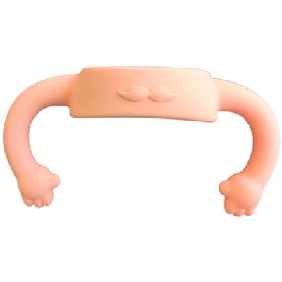Poignées de biberon en silicone pour bébé, poignée de biberon naturelle, poignée d'alimentation pour bébé à col large, poignée de transport facile, poignée légère rose