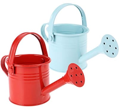 Metalen gieters voor kinderen - 2 stuks (rood en lichtblauw)