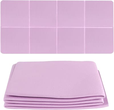 Opvouwbare yogamat 183 x 60 x 0,6 cm, paars, antislip, TPE, ideaal voor yoga, pilates en fitness onderweg