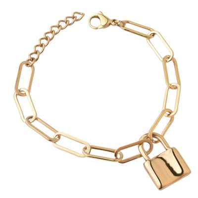 Lovelockers® | Armband | Slotje | Schakel Ketting | Paperclip Schakel | Stainless Steel | Goud Kleurig
