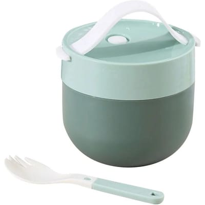 Draagbare Soepbeker Lunchbox Roestvrij Staal/Plastic Thermosbeker Voedselcontainer Thermische Beker Vacuüm Bento Box Met Lepel Voor Kinderen gray