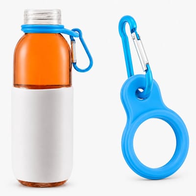 Consumerce® Siliconen Festival Fles Houder - Blauw - Waterzak - Flessen Dop Cap - Fleshouder - Broekhanger - Wandelen - Outdoor - Hiken - Party
