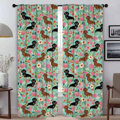 Teckel Elegante Kamergordijnen 2 Stuks Halloween Decoratie Gordijnen voor Slaapkamer Raamgordijnen Verduisteringsgordijnen Scheidingsgordijn Woonkamer W50xH70cmx2pcs-CL
