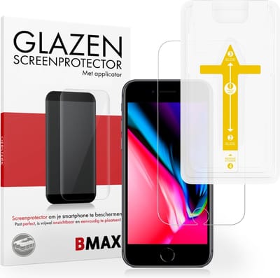 BMAX Screenprotector geschikt voor iPhone 8 met applicator - Gehard glas - Tempered glas - Apple screenprotectors - Telefoonglaasje - Beschermglas - Glasplaatje - Screensaver - Screen protector - Glas screenprotectors - Case Friendly