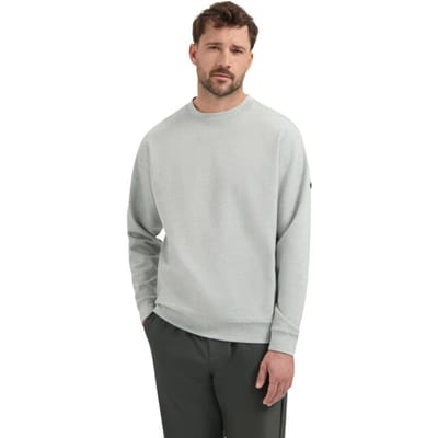 No Excess Sweater crewneck twill relief seablue