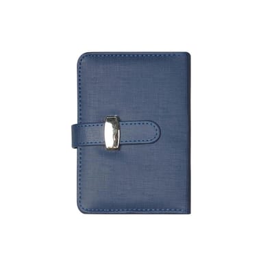 Stijlvol Blauw PU Leren Notitieboek met Pencompartiment en Kaartsleuven, Herbruikbare Notepads voor Professionele Gebruik