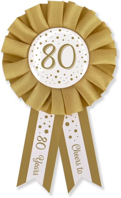 BTH - Broche - 80 Jaar - Goud-Wit - Pins - Broches Dames - Verjaardag - Decoratie - Versiering - 80 Jaar Verjaardag - 1st