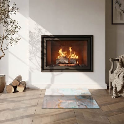 Coloray Vloerplaat Houtkachel - Plaat onder Houtkachel - 60 cm x 60 cm - Kachel Onderplaat - Turkoois Vloerplaat Kachel - Onderplaat - Onderplaat Kachel - Houtkachel Vloerplaat - Onderplaat Voor Houtkachel