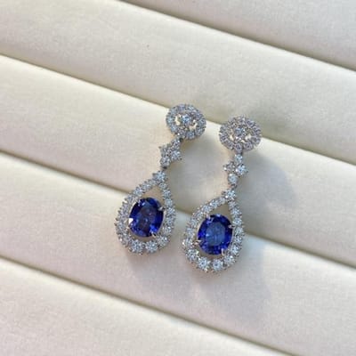 100% 925 Sterling Zilver Sprankelende High Carbon Diamant Tanzaniet Druppel Oorbellen Voor Vrouwen Bruiloftsfeest Bruidsfeest Fijne Sieraden gray