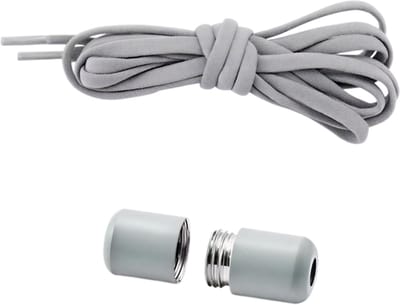 Elastische Geen-Stropdas Schoenveters – Halve Cirkel Ontwerp – Grijs – Quick Lazy Veters met Metalen Slot – Voor Kinderen en Volwassenen – Sneakers Schoenveters