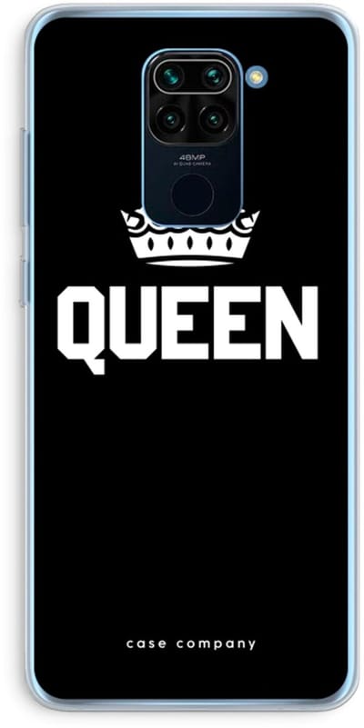 Case Company® - Hoesje geschikt voor Xiaomi Redmi Note 9 hoesje - Queen zwart - Soft Cover Telefoonhoesje - Bescherming aan alle Kanten en Schermrand