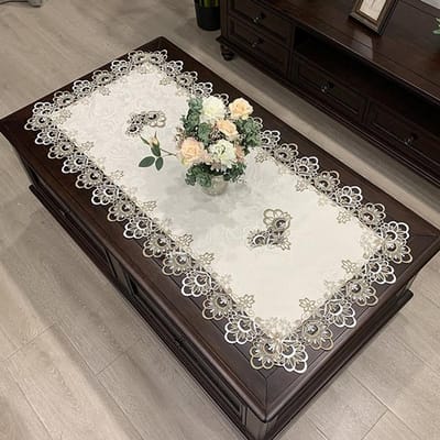 Europese Rechthoekige Thee Tafelmat Amerikaans Western Tafelkleed Nieuw Chinees Effen Kleur Stof Kant Bureaukleed Stofkap 60x120cm(woodwork)