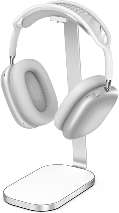 GELLDG Hoofdtelefoonstandaard - Stevige hoofdtelefoonstandaard voor AirPods Max - Bureauaccessoire - Metaal - Geschikt voor over-ear hoofdtelefoons en gaming headsets - Zilver